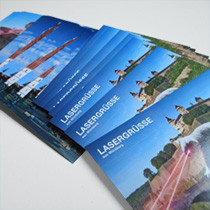 Lasergrüße Postkarten